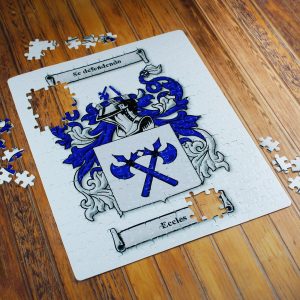 A 252 piece Jigsaw Puzzle Personalised with your full colour Coat of Arms or Family Crest